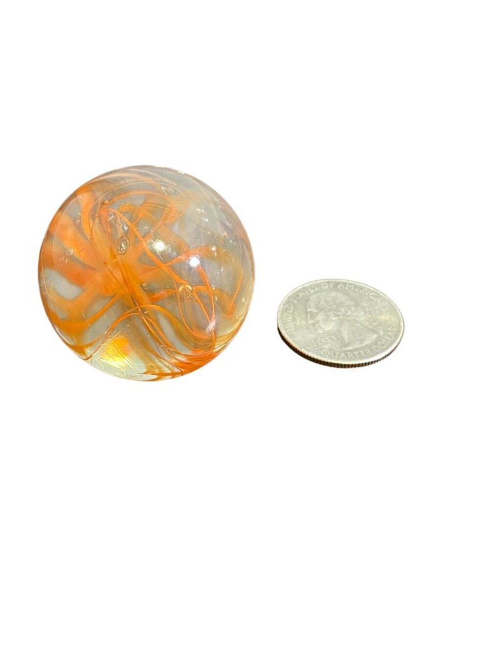 Vintage Vacor Spaghetti 42mm 1.65" Super Jumbo Glass Marble Boulder Shooter